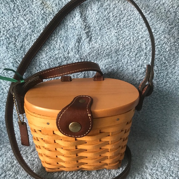 Handbags - Longaberger vintage maple wood basket purse